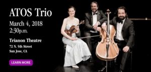 ATOS Trio in concert, March 4, 2018 at 2:30pm