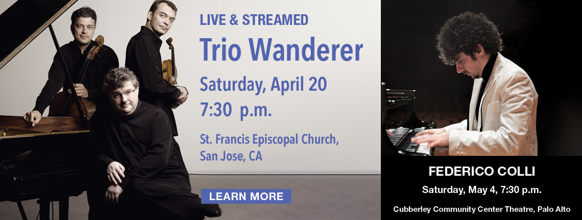 Trio Wanderer in concert, Saturday April 20, 7:30 pm.